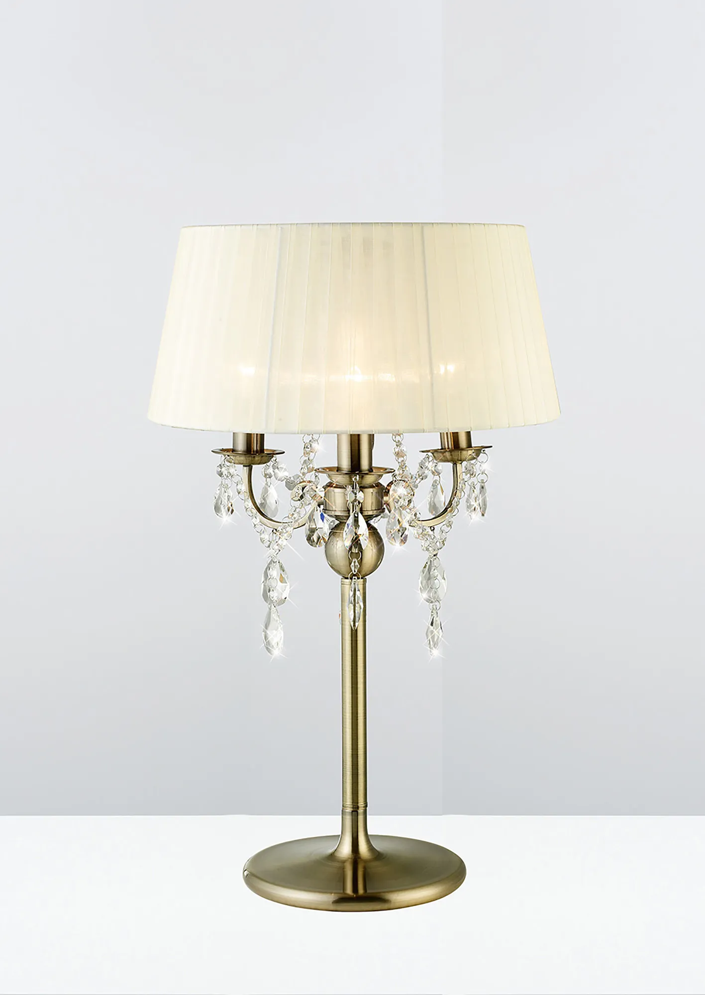 IL30065/CR  Olivia Crystal 61cm 3 Light Table Lamp